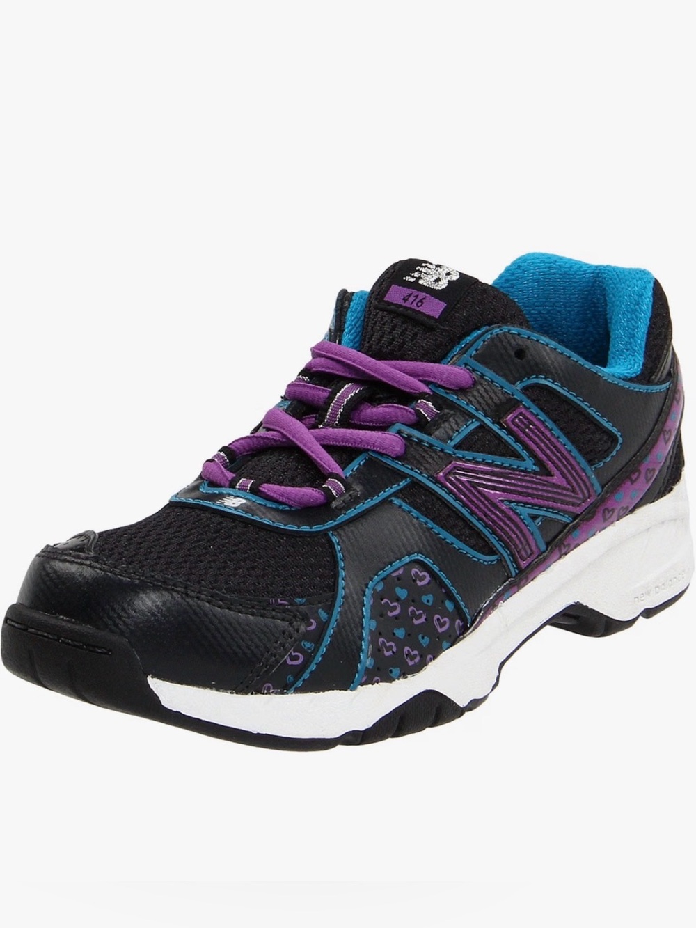 New Without Box New Balance Kid's 416 V1 Running Shoe, Black/Purple, 11.5 M US